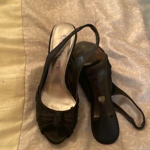 WHBM silk sling back heels